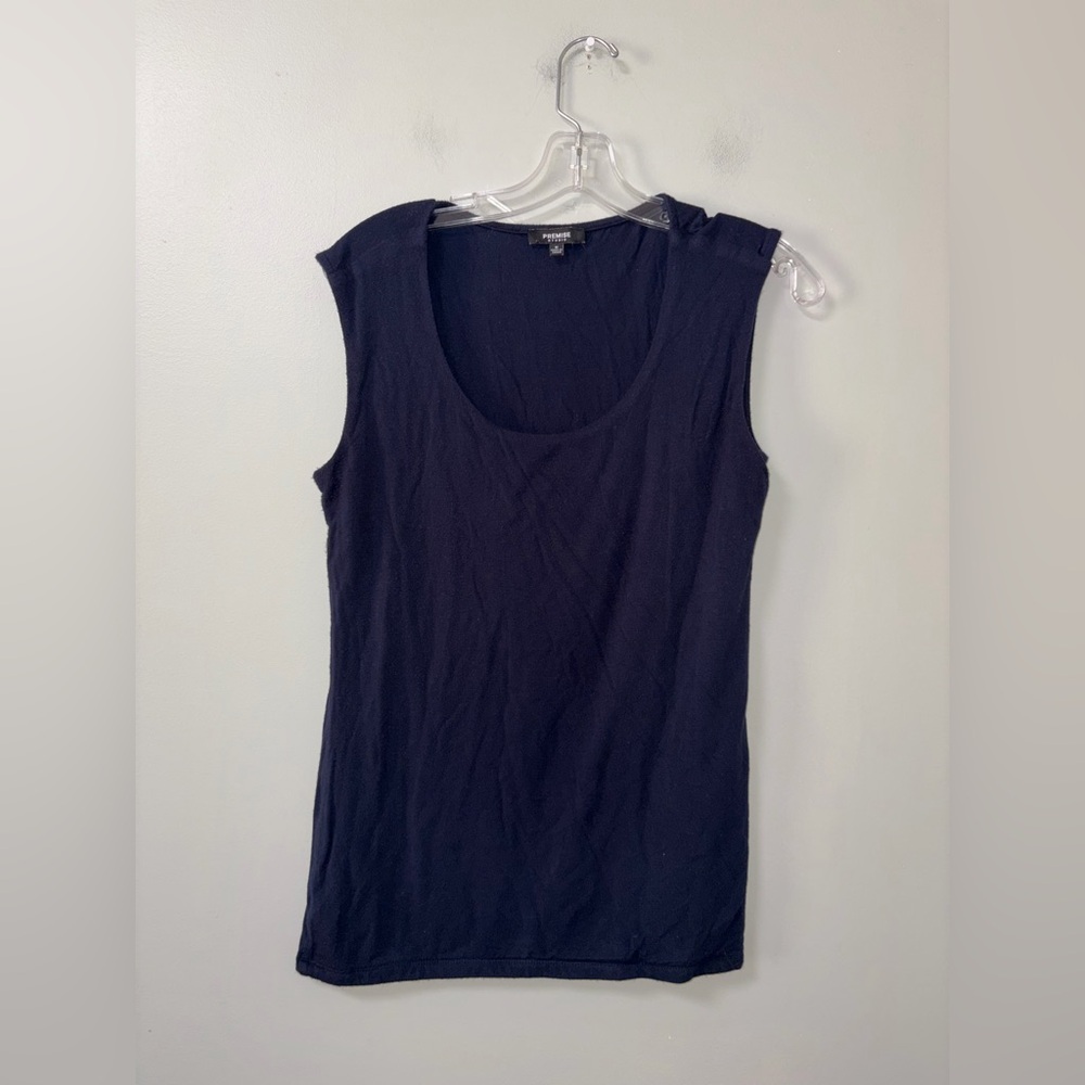 Premise Studio Navy Scoop Neck Tank Basic Casual Summer M